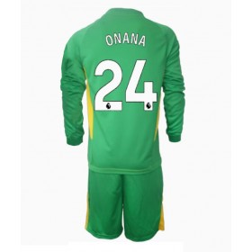 Manchester United Andre Onana #24 Målvakt Tredje Kläder Barn 2024-25 Långärmad (+ Korta byxor)